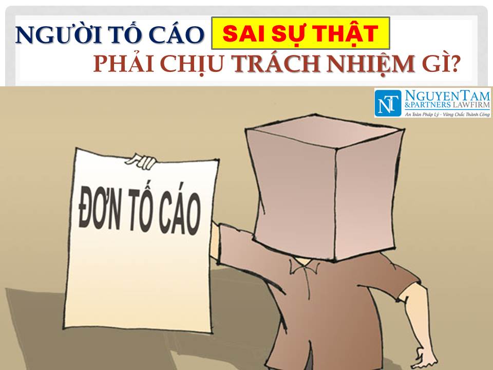 NGƯỜI TỐ CÁO SAI SỰ THẬT PHẢI CHỊU TRÁCH NHIỆM GÌ?