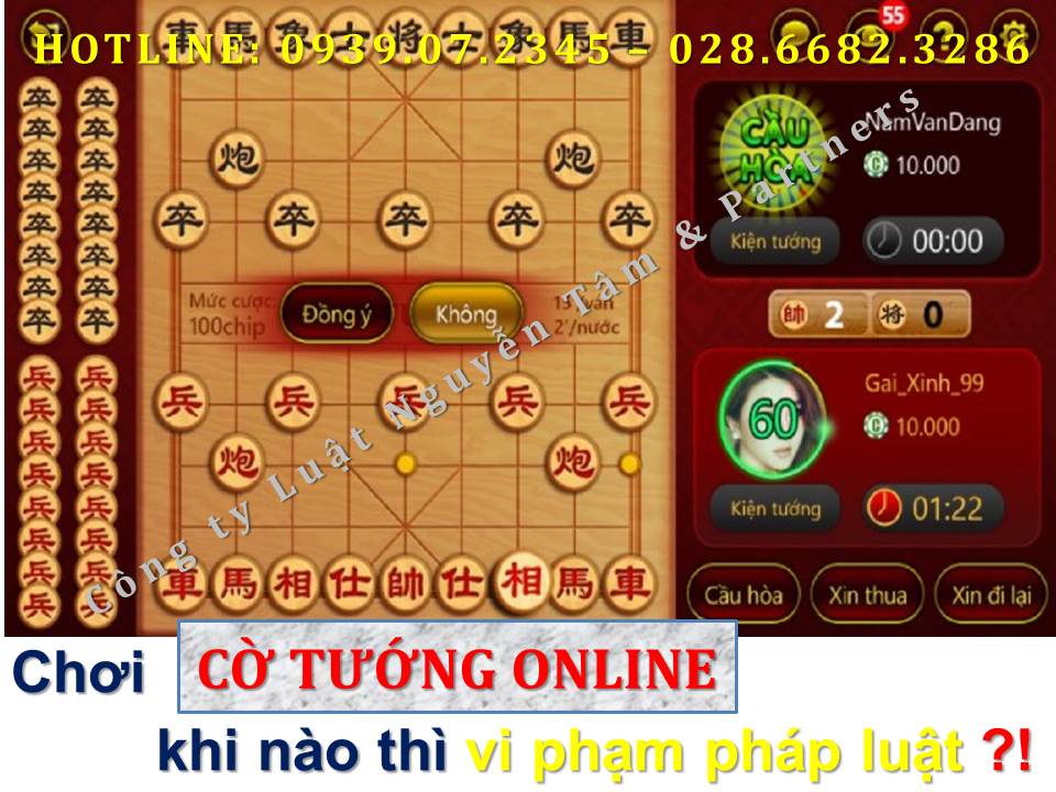 Chơi cờ tướng online khi nào thì vi phạm pháp luật?