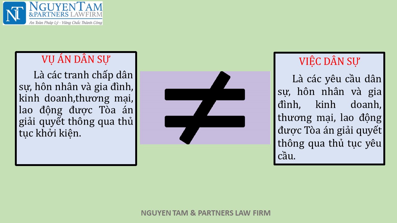 PHÂN BIỆT VỤ ÁN DÂN SỰ VÀ VIỆC DÂN SỰ